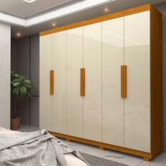 Guarda Roupa 6 Portas Império Naturale Off White - Gelius
