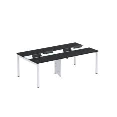 Mesa de Plataforma dupla para 4 Pessoas Corporativa 110X120/4P PDC11/12/4P Preto/Branco