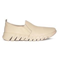 Tênis Slip On Usaflex Feminino Em Couro e Elástico Casual AK2704-Feminino