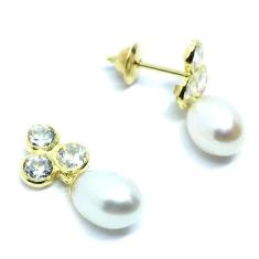Brinco em ouro amarelo 18k feminino com pérola - 2BPP0035