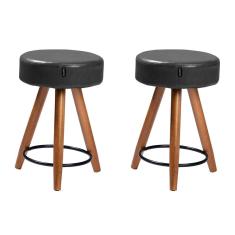 Kit 2 Banco Banqueta Paris Baixa 50cm Couríssimo - Salaone 