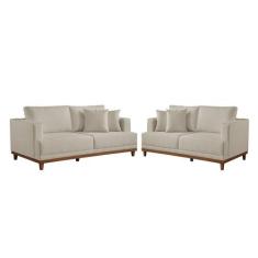 Conjunto Sofás 2 e 3 Lugares Fixo Estofados Linho M-175 Martins - Mart
