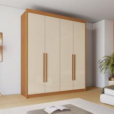 Guarda-roupa Casal 4 Portas 4 Gavetas Eloa Cinamomo/Off White