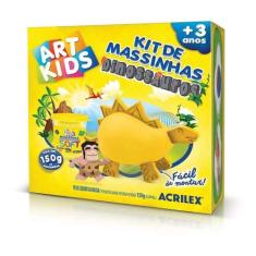 Kit de Massinhas Dinossauros 3 150g Com Peças Para Moldar - Art Kids
