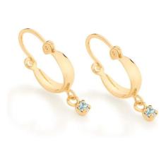 Brinco Banhado Ouro Feminino Argola Infantil Rommanel 523201, Lilás, u