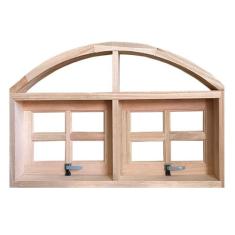 Janela de Madeira Vitro Máximo Ar 2 Módulos em Arco Padrão Cedro Esqua