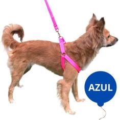 Coleira Peitoral Para Cachorro + Guia Ajustável Raças Pequenas e Media