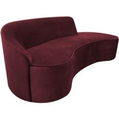 Sofá Curvo 03 Lugares 210cm Eron Braço Direito Veludo Vermelho - Nexta