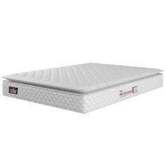 Colchão Casal Espuma D33 Pillow Top New Millenium 138x188x19cm Branco Hellen - Suporta Até 120 Kg