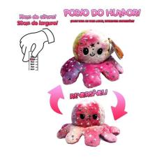 Polvo Pelúcia Tiktok Reversível Feliz Bravo Bipolar Rosa 10cm - BBR To