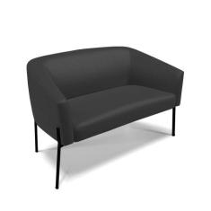 Sofá Namoradeira 2 Lugares Pé De Ferro Preto Stella material sintético