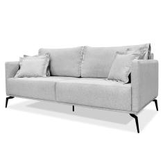 Sofá 2 Lugares 160cm Pés De Metal Vecchia S06 Linho Grigio - Mpozenato