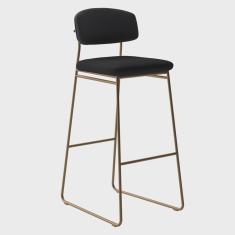 Banqueta Alta para Bancada Sala de Jantar Encosto e Assentos Estofados Linha Jaraguá.