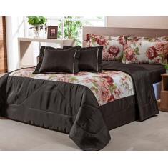 Kit Cobre Leito Queen C/ Lençol e Fronhas Dupla Face 6 Peças Estampado