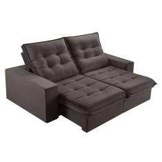 Sofá Retrátil E Reclinável 2 Lugares 230cm M166 Marrom Escuro