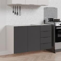 Balcão Pia 120cm sem Tampo sem Rodapé Puxador 150cm Ipanema CabeCasa M