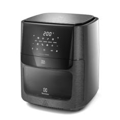 Electrolux Air Fryer Forno 5 x 1 12L 1700W Digital Espeto Giratório 2 Bandejas Antiaderentes 10 funções 7 Receitas aviso sonoro Fritadeira Elétrica sem Óleo Forno Bancada EAF90 Grafite 220V