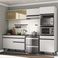 Armário de Cozinha Compacta 4 Peças Mp3692 7 Portas 1 Gaveta MDP 252 cm Branco