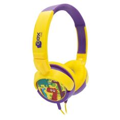 Headphone Infantil Kids Dino Amarelo E Roxo Hp300 Oex
