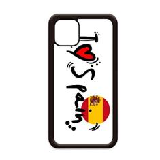 I Love Spain Bandeira de palavras Love Heart Ilustration para iPhone 12 Pro Max Capa para Apple Mini Mobile Case Shell