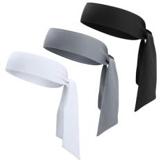 Faixa de cabeça esportiva esportiva para homens e mulheres, pacote com 3 faixas de cabeça ninja ajustáveis para karatê com absorção de suor e treino para basquete, corrida, tênis, atletismo