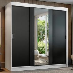 Guarda-roupa Casal Madesa Reno 3 Portas de Correr com Espelho B