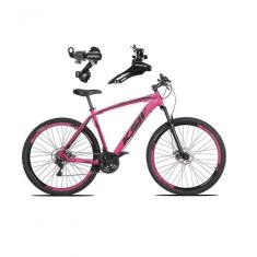 Bicicleta Aro 29 Ksw Xlt Alumínio 24v Câmbios Shimano Garfo Suspensão - Rosa Tam.15