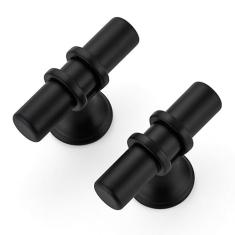 Pacote com 25 maçanetas de armário pretas foscas - Puxadores de armário de cozinha pretos puxadores de armário para gaveta de armário de cozinha puxadores de cômoda de aço inoxidável para ferragens de