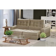 Sofá Curitiba Modular 5 Lugares 2.50 MT Retrátil e Reclinável Veludo N