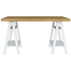 Escrivaninha Art Ii Mesa Estilo Cavalete Com Prateleiras Olmo branco