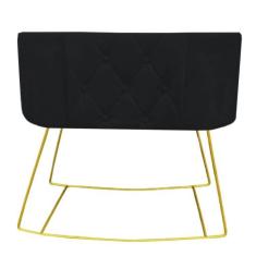 Mini Berço Aconchego com Balanço suede Preto - D'Classe Decor