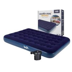 Colchão Casal Infável + Bomba De Ar Elétrica 110v Vg Plus