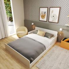 Cama Infantil Montessoriana Casal Aurora Bramov, Branco