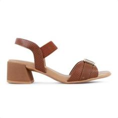 Sandália Usaflex Salto Bloco com Elástico Feminino-Feminino