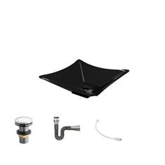 Kit Cuba L34 C/Válvula Click 1''G + Sifão Cromado + Flexível Preto