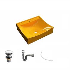 Kit Cuba Q440 C/Válvula Click 1''G + Sifão Cromado + Flexível Amarelo