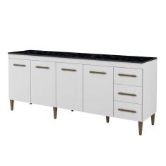 Balcão Atenas 4 Portas E 3 Gavetas Kaiki Moveis Branco