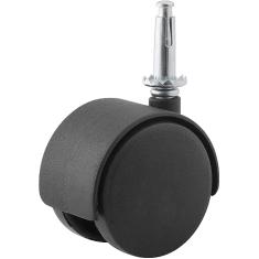 Rodízio Giratório Duplo Leve 2.3/8", De Nylon, Preto, Com Pino, Vonder.