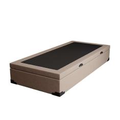 Base para Cama Box Solteiro Martin Premium com Baú Linho (47x88x188 cm) Cru