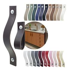 Kit com 16 Puxadores Alça Full Parafuso para Móveis Armário Guarda Roupa Gaveta Porta Baús Caixas Bandeja Cesto Tábua - Cor Textura de Couro