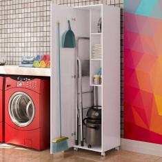 Armário Multiuso Com Rodízios E Cabideiros Mendoza - Branco