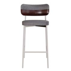 Banqueta Alloa Fixa com 4 Pés 50 X 44,7 X 163,5cm com 1 Unidade Cinza/Café/Branco Epoxi