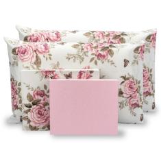 Roupa De Cama Jogo De Lençol Kit 04 Peças Casal Estampado Percal 180 F