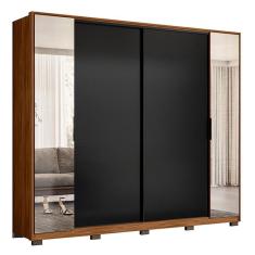 Guarda Roupa Casal Laredo 4 Portas Flex com Espelho e Pés - Demartêz