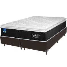Cama Box e Colchão Magnum Molas Ensacadas Queen Plumatex