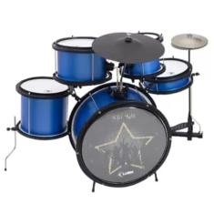 Bateria Infantil Star Kids 05 Pecas Alumisteel E P.S. Pint Eletro Azul Aro Nylon Pele Leitosa - Infa - Luen