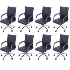 Kit 8 Cadeiras para Escritorio Diretor Esteirinha Florenca 3322 Preto