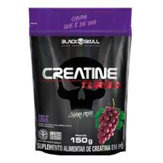 Creatine Turbo BlackSkull - Creatina Monohidratada em pó, com carboidrato para melhor absorção e performance (150g Refil, Uva)