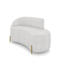 Sofá 2 Lugares Orgânico 140cm Pé Dourado Morgan Bouclê Cinza D03 - D'Rossi