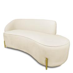 Sofá 4 Lugares Orgânico 220cm Pé Dourado Morgan Bouclê D03 - D'Rossi